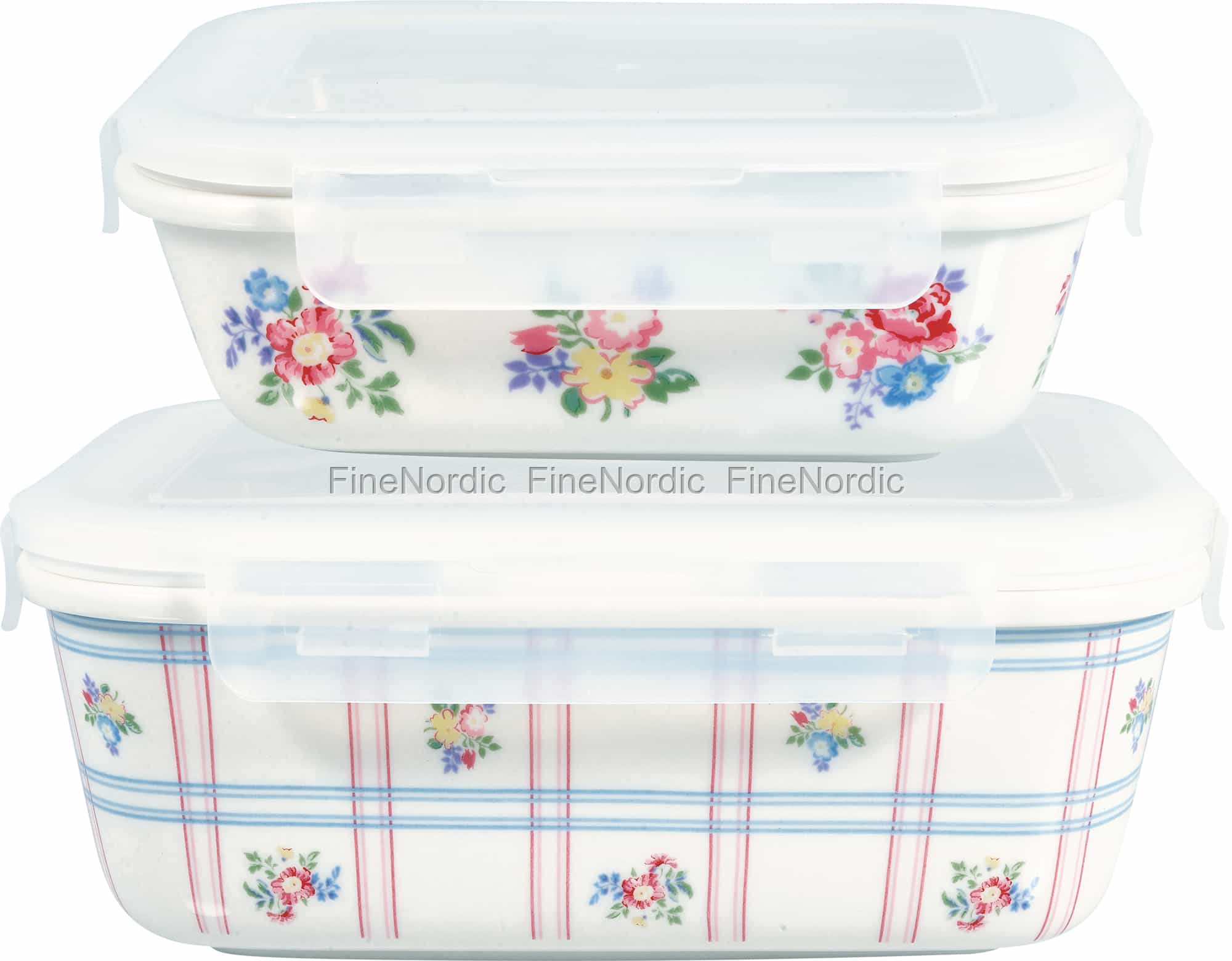 GreenGate Food Storage Box Rectangular Gaby White Set of 2